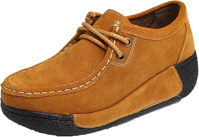 Zapatos de plataforma para mujer, estilo británico, de gamuza, suela