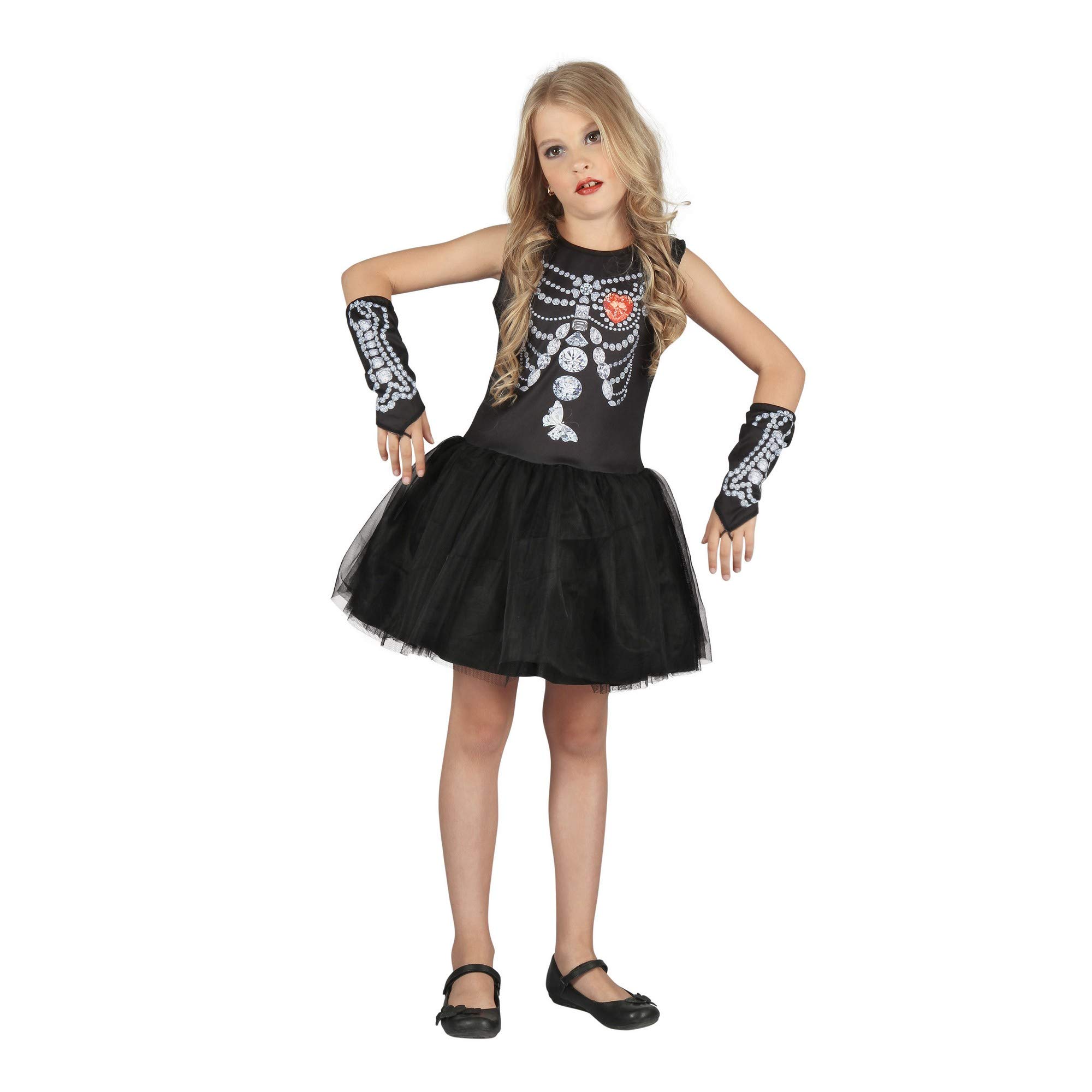Bristol Novelty CF137 Diamond Skeleton, Girls, Black, White, Small