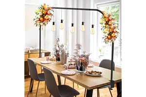 Lokuc Over The Table Rod Stand with Clamps, 5.3x8.7FT Adjustable Table Arch Stand with Storage Bag, Metal Table Arch Hanging for Wedding Birthday Party Christmas Baby Shower Decoration