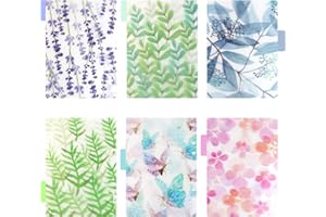 Framendino, 2 Sets 12 Pack Plastic A5 6-Ring Planner Dashboard Inserts Loose Leaf Binder Journal Translucent Binder Tab Cards