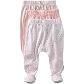 Butterblu Unisex-Baby Fallon 3-Pack Footed Pants 100% Organic Cotton Bottoms for Baby Boys & Girls
