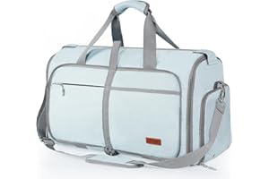 ‌Ytonet Foldable Garment Duffle Bags for Travel, Carry On Convertible Duffel Bag with Shoe Compartment & Water Resistant Fabric, 2-in-1 Hanging Suit Organizer, Mint Green