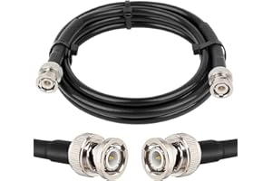 MOOKEERF BNC Male to BNC Male Cable 6ft,50 Ohm BNC Cable,Low Loss RG8X Coaxial Cable with BNC Male to Male Connectors,BNC Ant