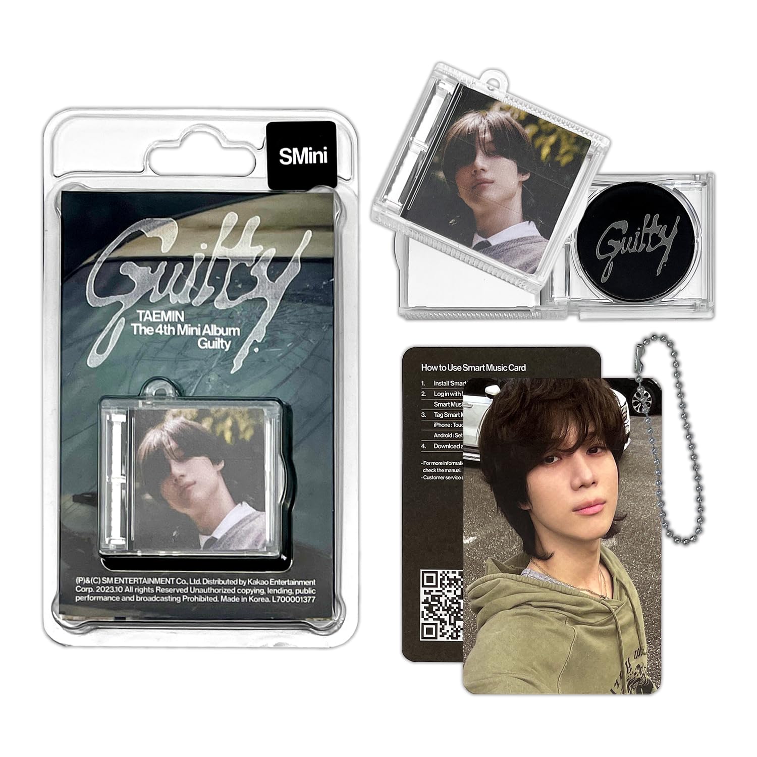 TAEMIN - 4th Mini Album [Guilty] (SMini Ver.) Package + SMini Case & Ballchain + Music NFC Card + Photo Card + 2 Extra Photocards