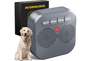 ALKD Anti Barking Device for Dogs, Ultrasonic Dog Barking Silencer with 3 Modes, Rechargeable Dog Bark Deterrent Devices with 33FT Range, Bark Box for Most Breeds Indoor/Outdoor Use (Gray)