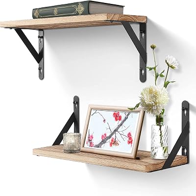 Uten Floating Shelves 2PCS Wall Mounted Shelf Solid Wood 30kg Load