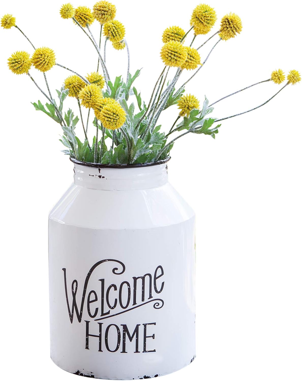 Amazon Com Col House Designs Welcome Home Metal Milk Can Modern Farmhouse Decor Vintage Milk Jug Keyhole For Wall Mounting Home Improvement
