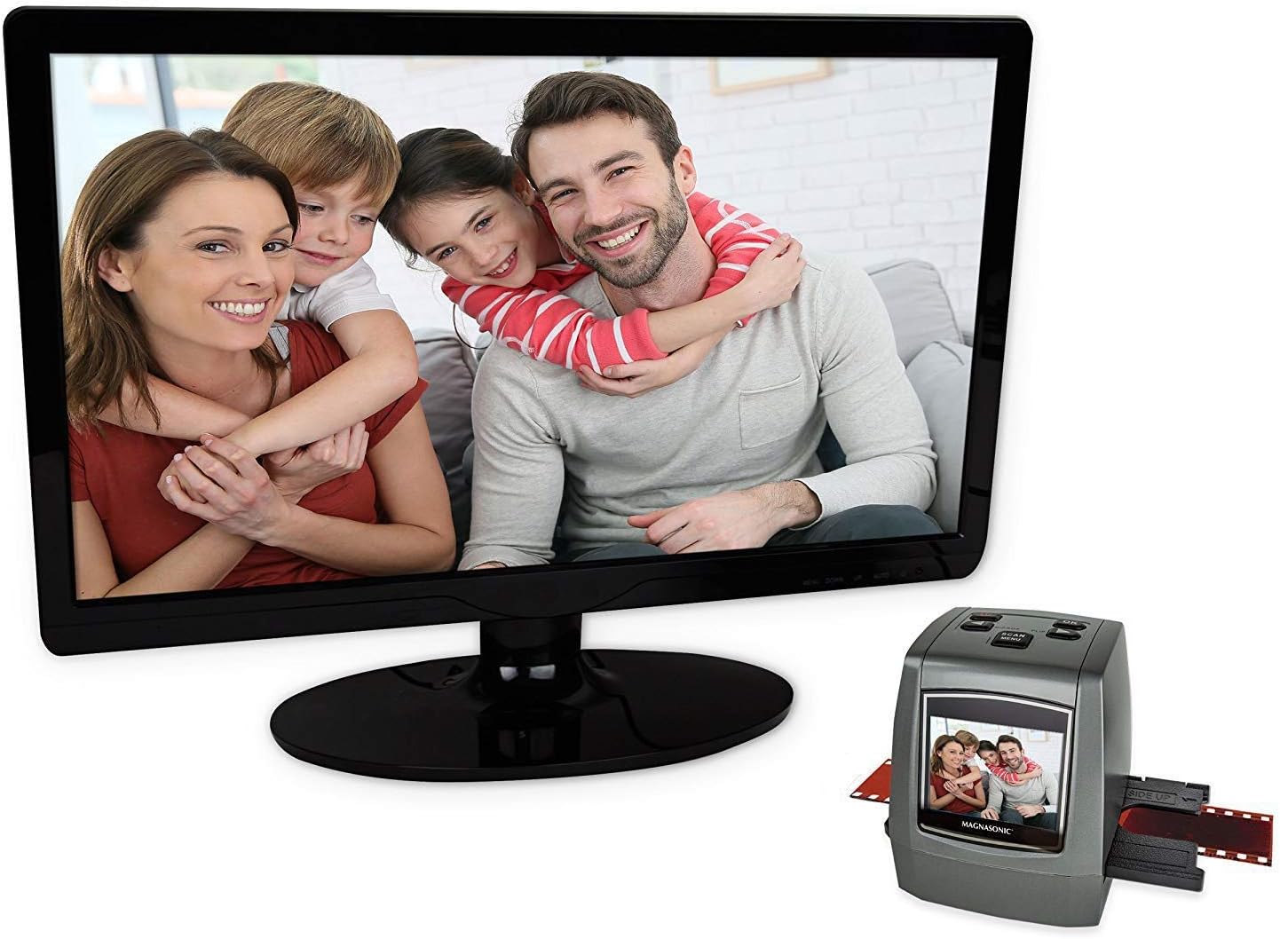 Magnasonic All-in-One High Resolution 22MP Film Scanner, Converts 35mm/126KPK/110/Super 8 Films, Slides, Negatives into Digital Photos, Vibrant 2.4" LCD Screen, Impressive 128MB Built-in Memory: Office Products
