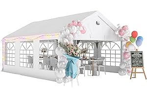 Outsunny 20' x 13' Party Tent, Heavy Duty Gazebo Canopy with Windows, Outdoor Party Wedding Tent with 4 Removable Sidewalls f