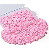 XIANNVXI Pink Pony Beads Bulk 500Pcs 9mm Valentine Pony Beads for Friendship Bracelets Hair Beads for Braids Pink Beads for Crafts Necklace