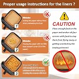BYKITCHEN Air Fryer Liners Square 7.9 Inch 50pcs Unbleached Greaseproof view 4