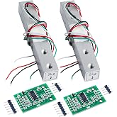 Wishiot 2sets 5kg Load Cell Weight Sensor + HX711 Load Cell Amplifier Module Weighing Sensor Dual-Channel 24 Bit Precision A/D Module
