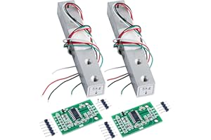 Wishiot 2sets 5kg Load Cell Weight Sensor + HX711 Load Cell Amplifier Module Weighing Sensor Dual-Channel 24 Bit Precision A/D Module
