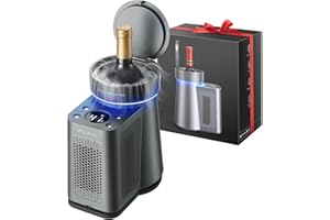 Wine Chiller Electric, JINJUNYE Upgrade Single Bottle Portable Wine Chiller 34°F-68°F for Bottle Red, White Wine, Champagne, Sparking, Iceless Wine Cooler, Kitchen, Condo, Gift for Wine Lover