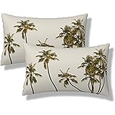 VIREOTHIA Palm Trees Lumbar Pillow Covers 12x20 Set of 2 Tropical Decorative Throw Pillow Cover Plants Rectangle Pillowcases Cushion Covers for Couch Bed Sofa Decor