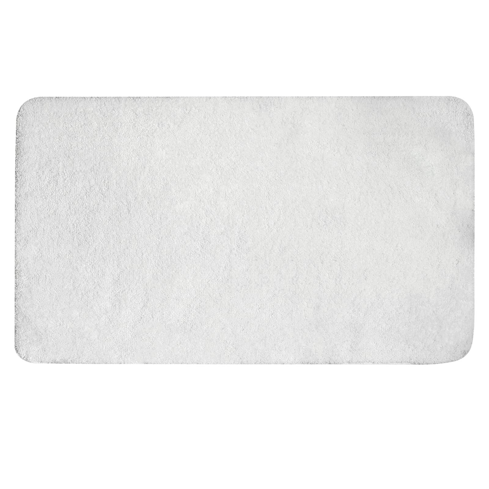 MIULEE 1 x Rectangular Bath Mat for Shower Non-Slip Soft Comfortable Tabis Absorbent Soft Microfibre Toilet Bath Mat 70 x 120 cm White