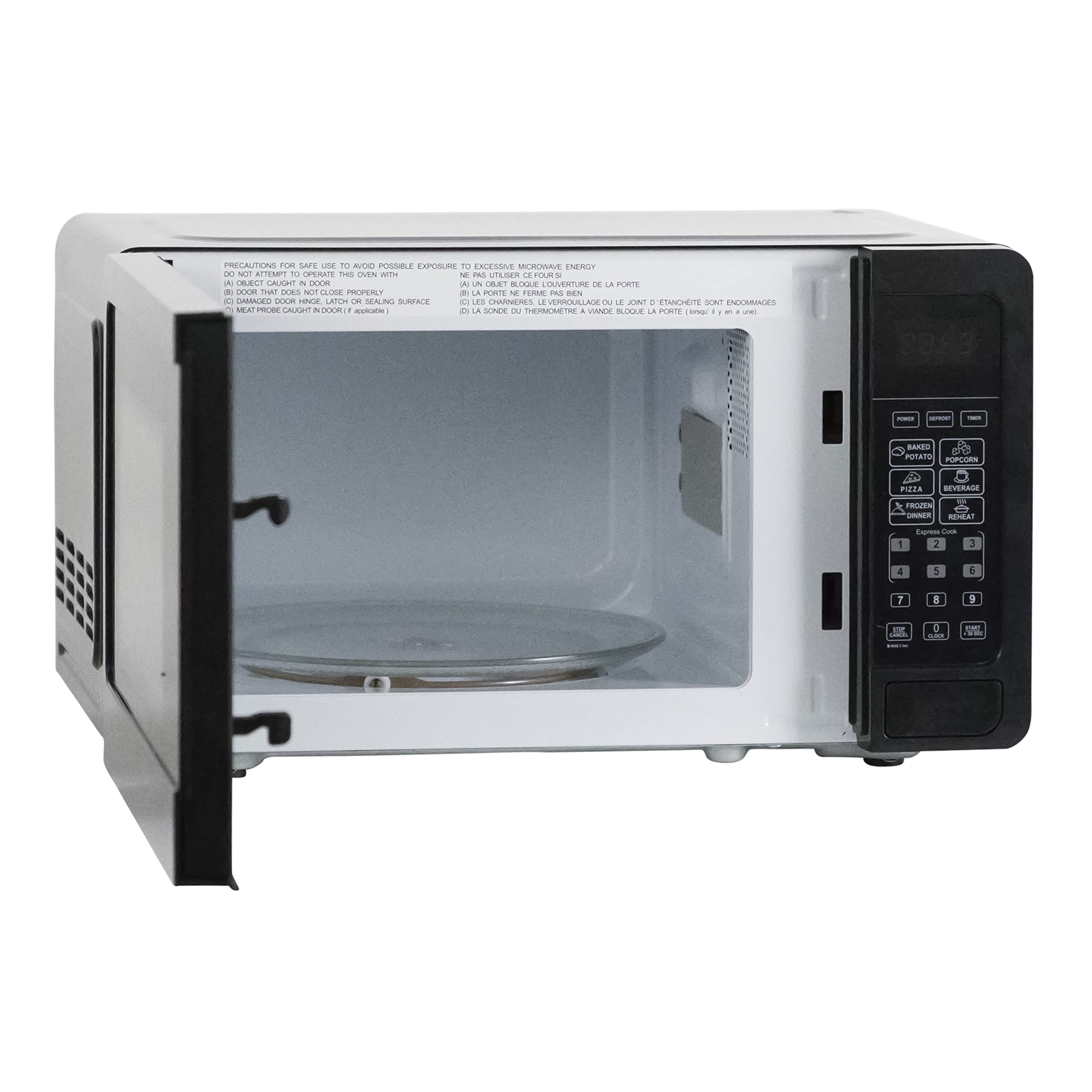 West Bend WBMW71B Microwave Oven 700-Watts Compact with 6 Pre Cooking Settings, Speed Defrost, Electronic Control Panel and Glass Turntable, 0.7-Cu.Ft, Black