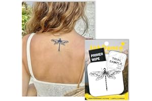 InkDance Semi-Permanent Tattoo, Dragonfly, Long Lasting Temporary Tattoos, Waterproof Plant-Based Ink, Lasts 1-2 Weeks, Color