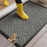 GORILLA GRIP 100% Waterproof All-Season WeatherMAX Doormat US Designed Natural Rubber, Stain Fade Resistant, Low Profile Indo