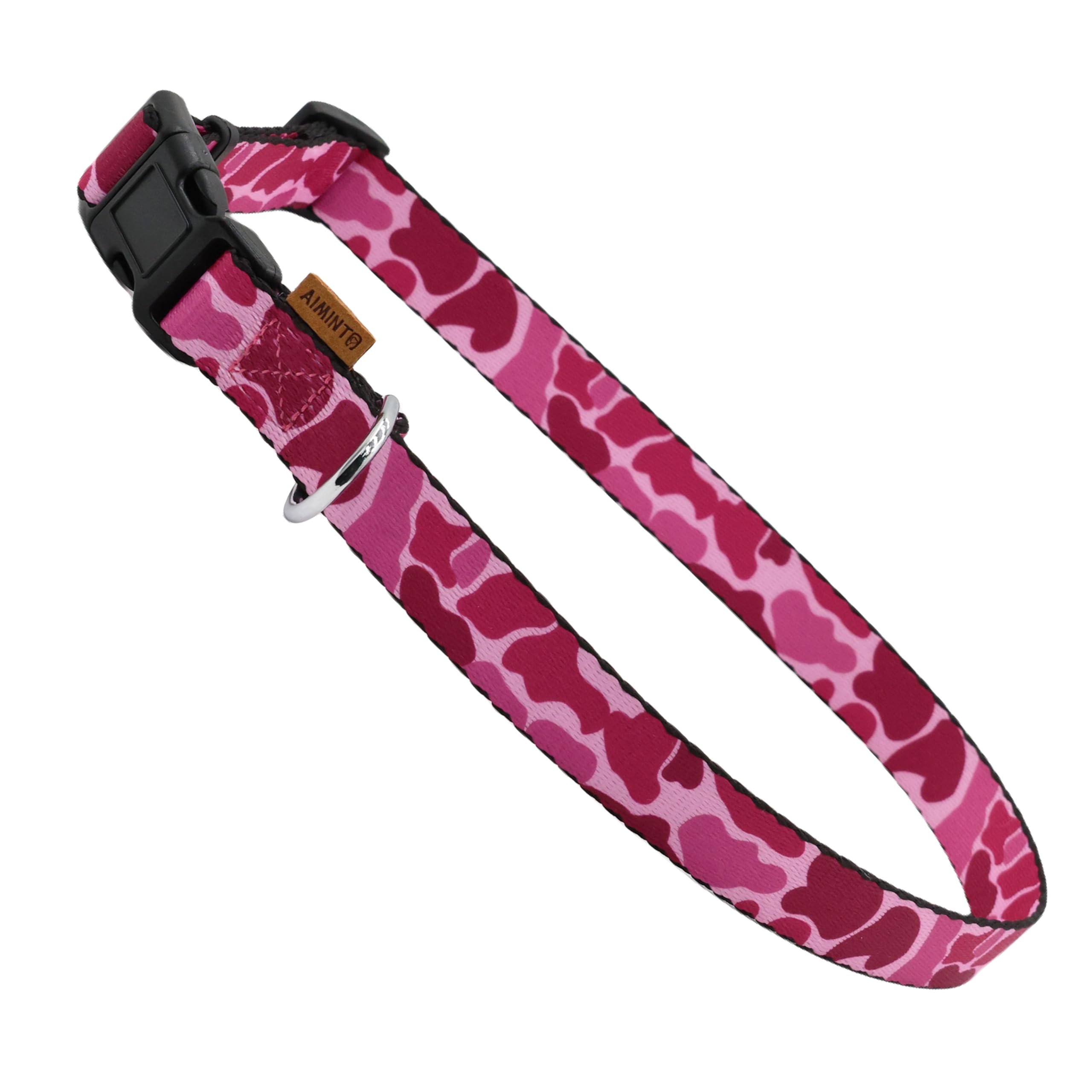 Photo 1 of Aiminto Dog Collar, Cute Camouflage Pattern, Soft and Adjustable Collar with Quick Release Buckle (S (Neck 11-18", Width 5/8")), Camouflage Pink