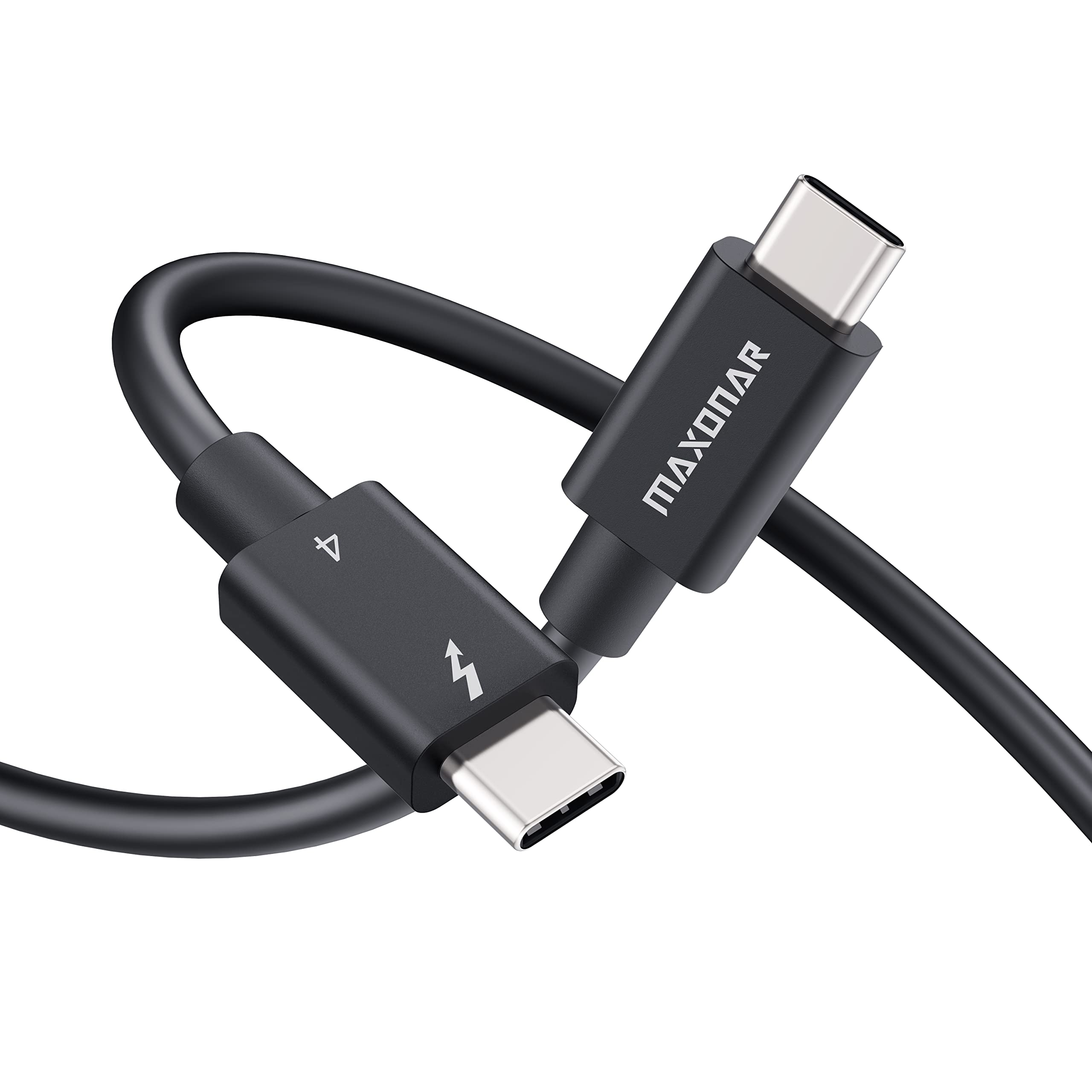 Maxonar Certified Thunderbolt 4 Cable 0.8M, TB4 Cable USB 4 Kabel,40Gbps/100W Charging,8K Display,Compatible with 2022 Mac Studio,Studio Display,Thunderbolt 4 M1 M2 Macbook/USB C Hub,SSD,eGpu — image 1