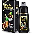 YOURTONE Black Hair Dye Shampoo 3 in 1 for Gray Hair Coverage, Hair Color Shampoo for Women Men, Natural Herbal Ingredients S