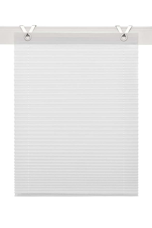 Rollos & More Raffrollo/Ösenrollo/Plissee Olbia Weiss Marc Öse ca. 80 * 210 cm