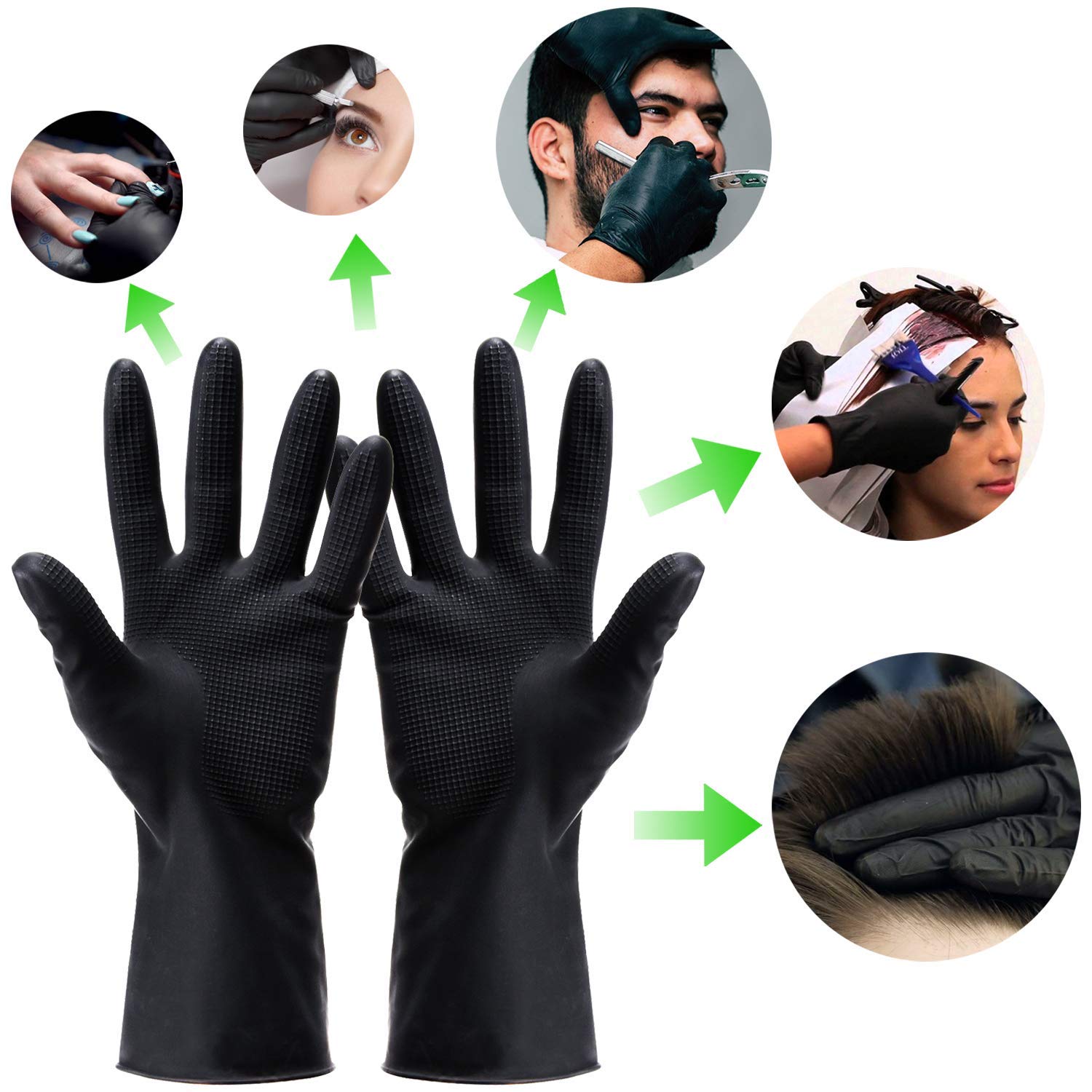 VOVCIG Hair Dye Gloves,Professional Hair Coloring Accessories for Hair Salon Hair Dyeing,2pcs（1 left+1 right）,black