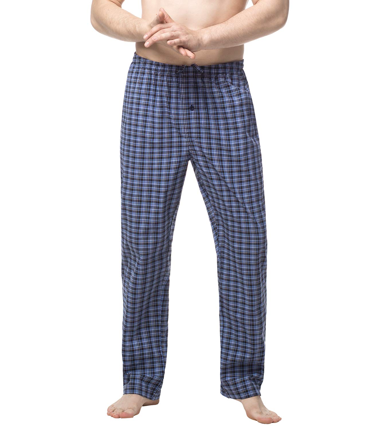 Woven Cotton Plaid Pants Loungewear 