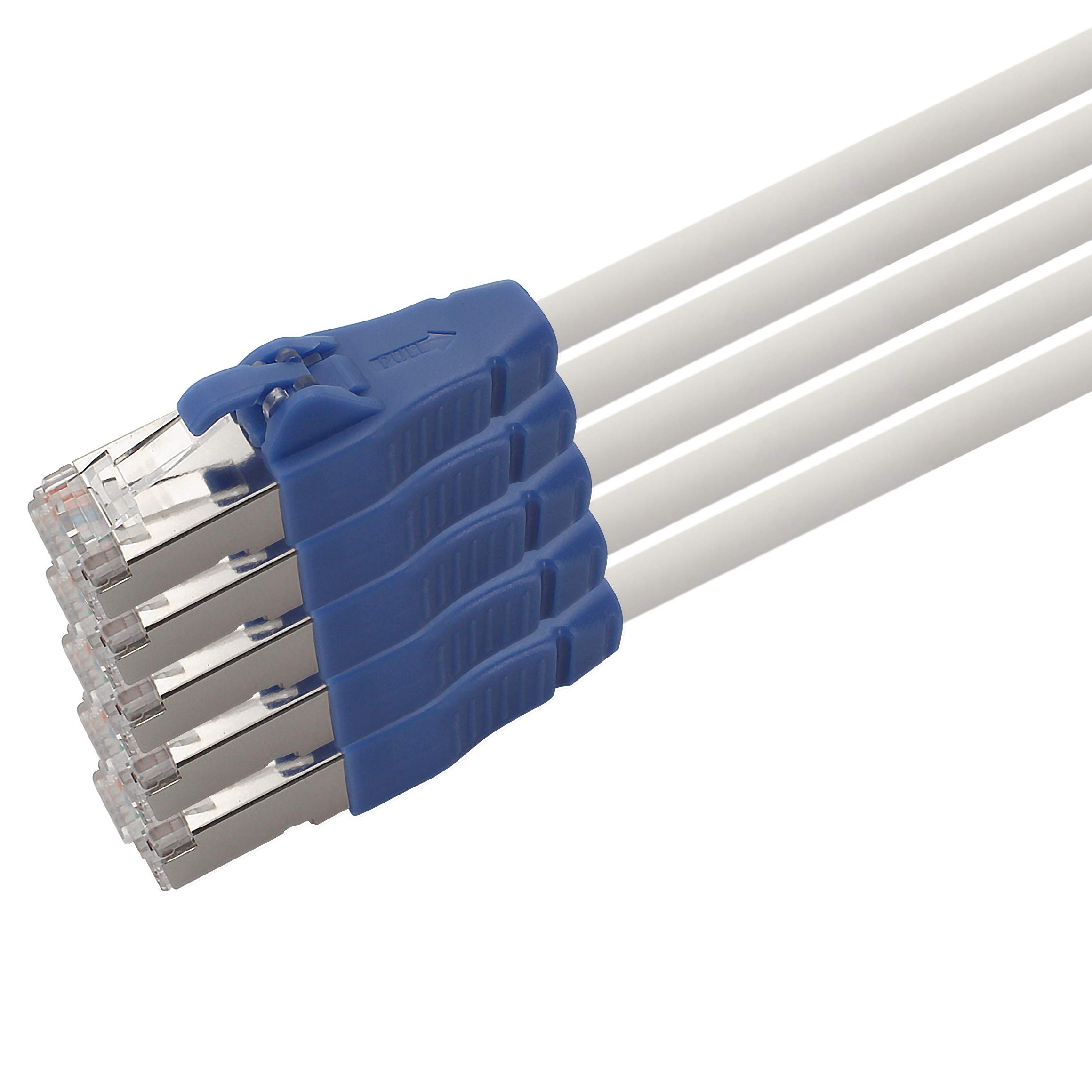 1aTTack.de Patch cable CAT 6a easy pull white - 5 pieces - 1.5m