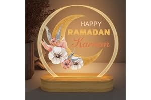 LIGHTZZ Ramadan Mubarak Deacoration, Eid Ramadan Light with Warm Light, Ramadan Gifts for Home Bedroom Decor Family Friends Muslims (Color 6)