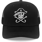 POWEROSE Captain Hat for Men Women, Boat Gifts for First Mate Embroidered Letters Adjustable Baseball Cap Black