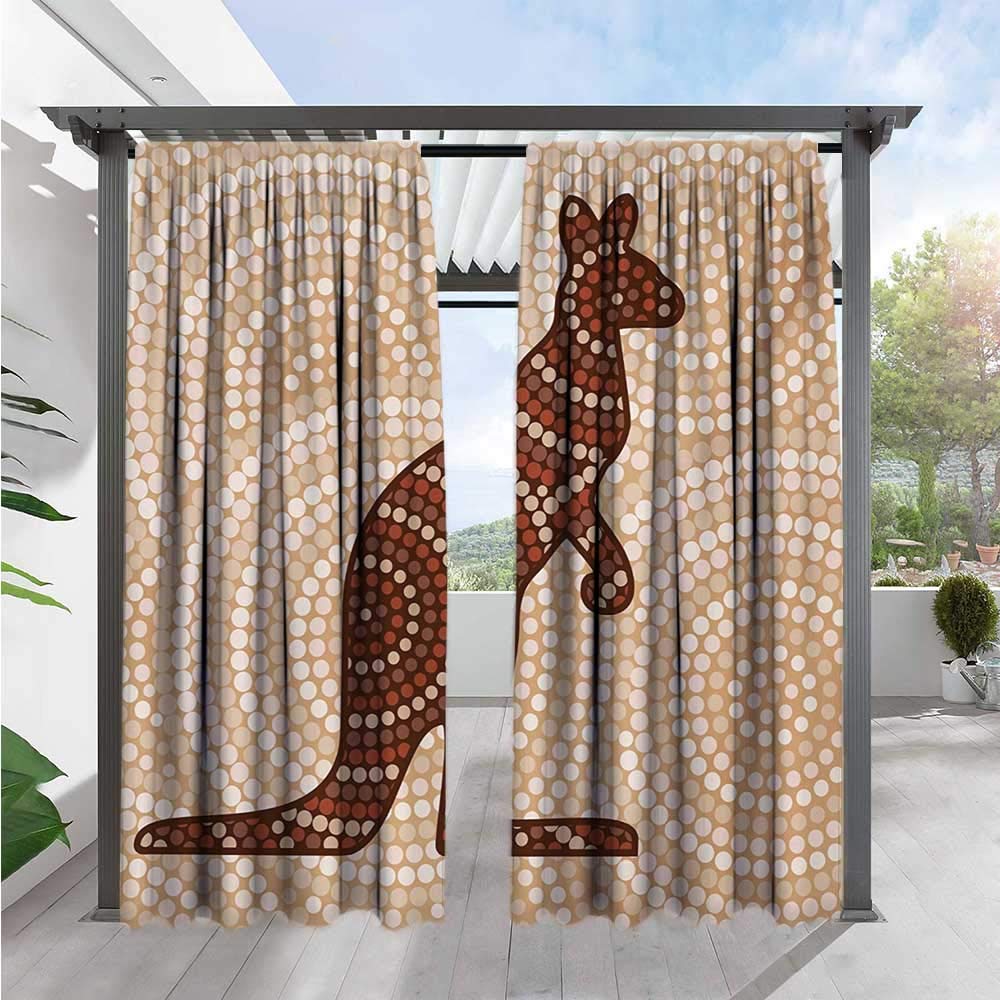 Bybyhome Home Patio Outdoor Curtain Tropical Animals Aboriginal