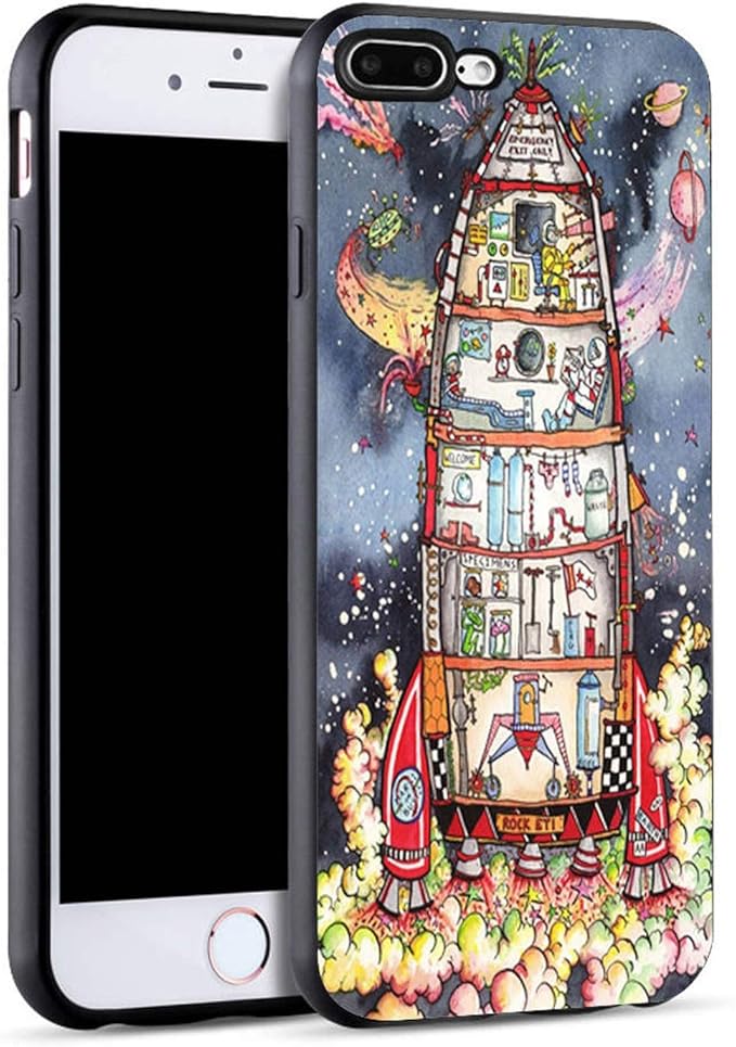 Amazon 宇宙 漫画 宇宙飛行士 宇宙飛行士 クリップアート ブラック ソフトフォンケース Iphone X 5 S 5s 6 6s 7 8 Plus用 カバー付き For 6plus 6splus ケース カバー 通販