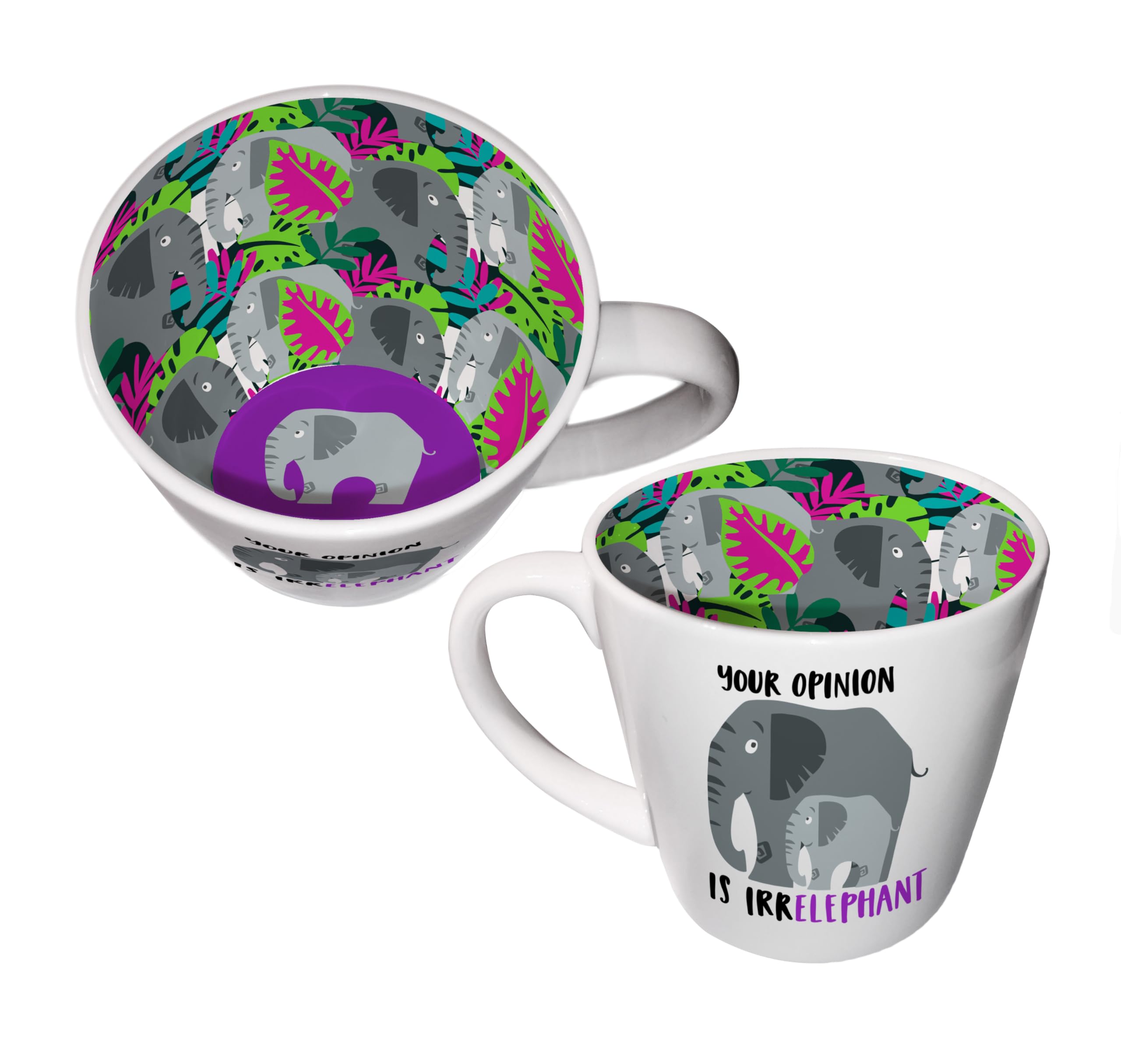 WPL Gifts Your Opinion is Irrelephant Coffee Tea Mug Inside Out 250ml