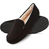 Floopi Women Slippers Moccasins, Soft Faux Fur Lining with Cozy Memory Foam, Ladies House Slippers for Women with Indoor & Outdoor Anti-Skid Sole