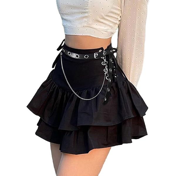 High Waist Mini Skirt - Gothic Streetwear With Cross Print Pleated Women Skirts - View #5