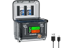 CYNOVA X5 Battery Charger for Insta360 X5 Accessories, Intelligent Dual-Slot Charger for Insta360 X5 Batteries with OLED Scre