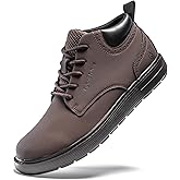 FLYLAND Men's Fashion Sneakers Chukaa Boots Leather Shoes Lace Up Lightweight Dress Boots Walking Driving Shoes