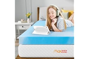 MAXZZZ 3 Inch Memory Foam Mattress Topper Queen, Gel Foam Mattress Topper Queen for Pressure Relief, High Density Cooling Memory Foam Pad, Premium Soft Mattress Topper, Certipur-Us Certified