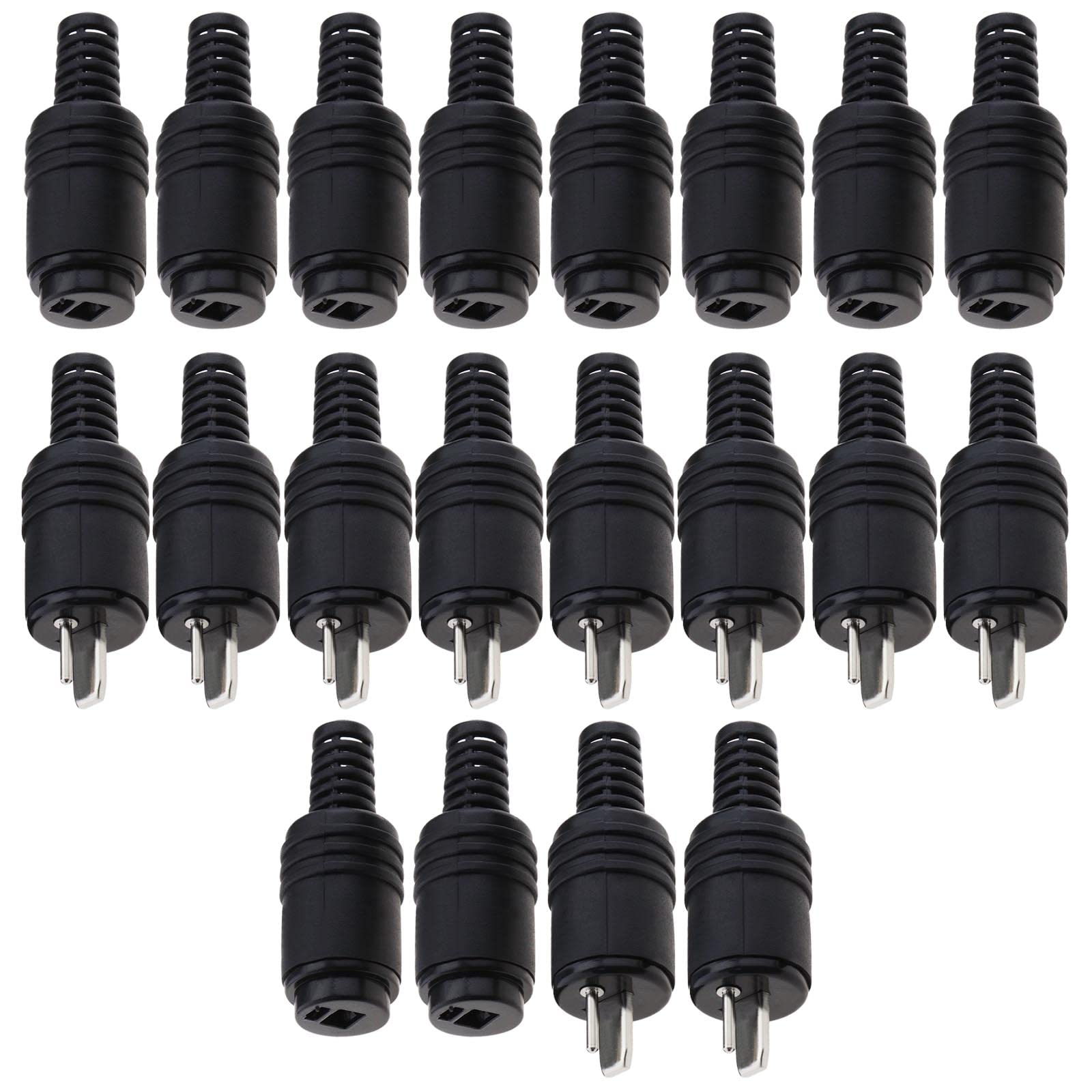 Create idea 20PCS 2 Pin DIN Speaker Plug with Screw Terminals HiFi Loudspeaker Cable Connector for HiFi Loud Speaker Devices No Soldering 10PCS Male & 10PCS Female