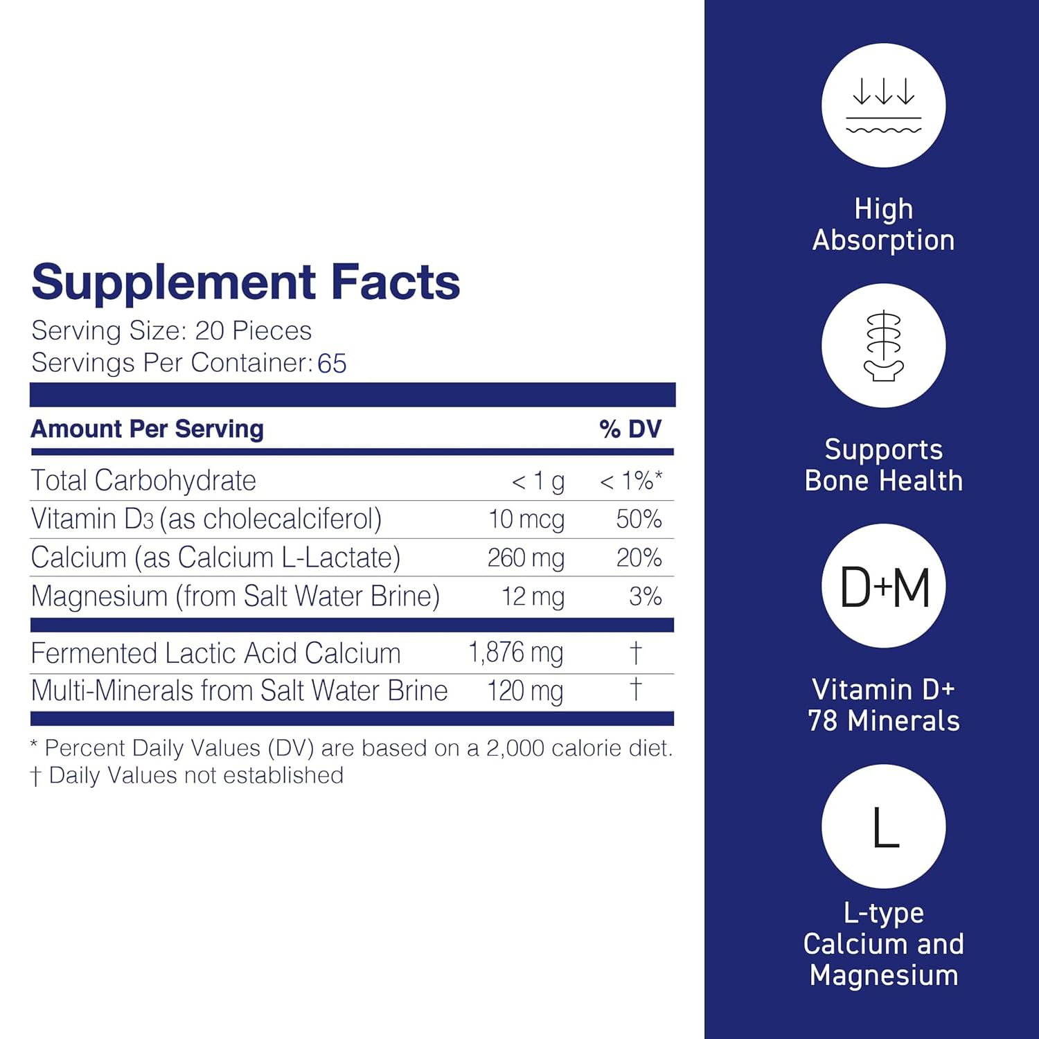 Umeken Mineral L-Cal Calcium with Vitamin D3, 2 Month Supply, Water Soluble Ball Format with Magnesium & Minerals, Fast Absorbing Calcium Magnesium D3 Supplement, 1,300 Balls, 130g, Pack of 1