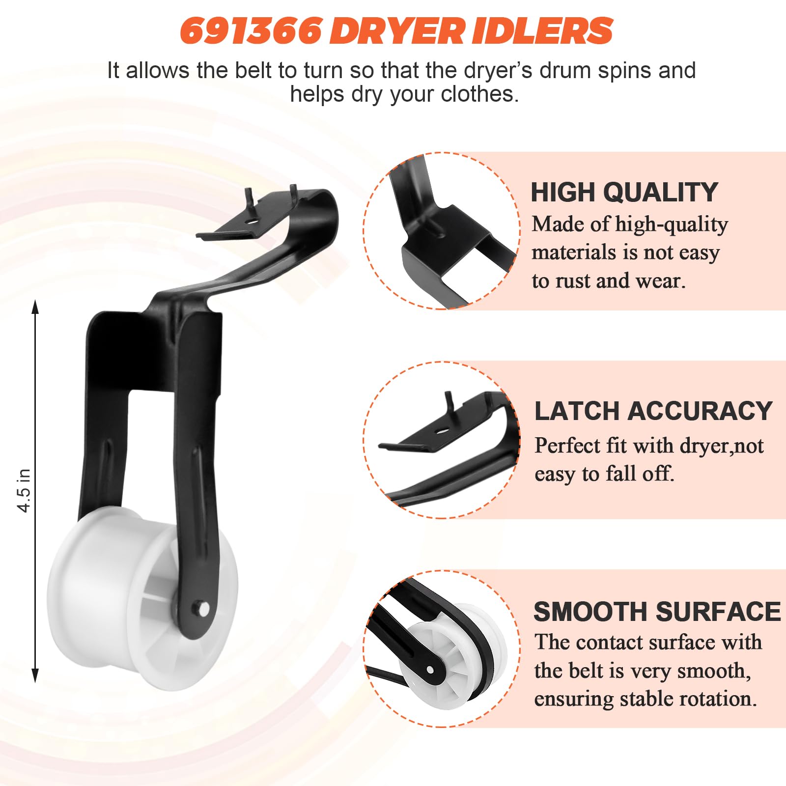 【Newest】 Upgraded 4392065 Dryer Maintenance Repair Kit by Beaquicy - Fit for Whirlpool Ken-More Crosley Admiral Amana Dryer - Package Includes 349241t Drum Roller 341241 Belt and 691366 Idler Pulley