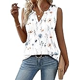 Zeagoo Womens V Neck Tank Tops 2026 Summer Tops Casual Sleeveless Shirts Loose Fit Dressy Business Work Clothes