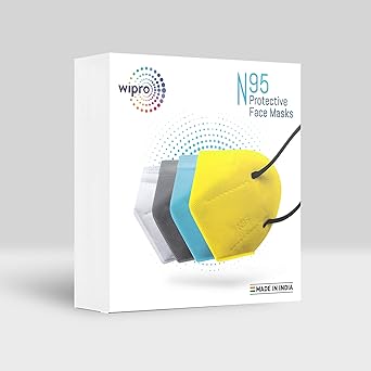 Wipro N95 Face mask 4 pcs (White/Grey/Yellow/Blue)