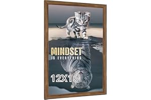 JDZIVTOP Natural 12x16 Picture Frame, Rustic Brown 16x12 Frame, 12 by 16in Canvas Poster Frame, Gallery Concert Portrait Landscape Wall Photo Pic Frame, Anniversary/Wedding/Birthday/Thank you/Christmas Gift