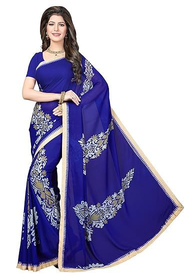Womens Bhagalpuri Poly Georgette Saree (Ishinsc-46013_Navy Blue)