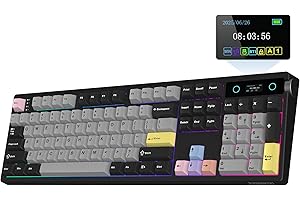 EPOMAKER TH108 PRO Full Size Mechanical Keyboard with Screen & Knob, Wireless Gaming Keyboard with 10000mAh, Creamy Gasket, H