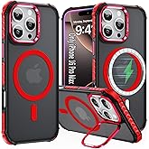 ZOEII 16 ProMax Case Magnetic for iPhone 16 Pro Max, Supports Wireless Charging [Compatible with MagSafe][Military Grade Drop Protection] Shockproof Protective Case for 16Pro Max, Red