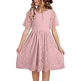 blibean Girls Short Sleeve Dresses Semi Formal Dress Size 6-15 Years